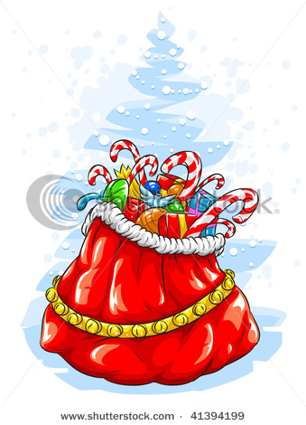 stock-vector-red-santa-claus-sack-with-christmas-gifts-vector-illustration-41394199