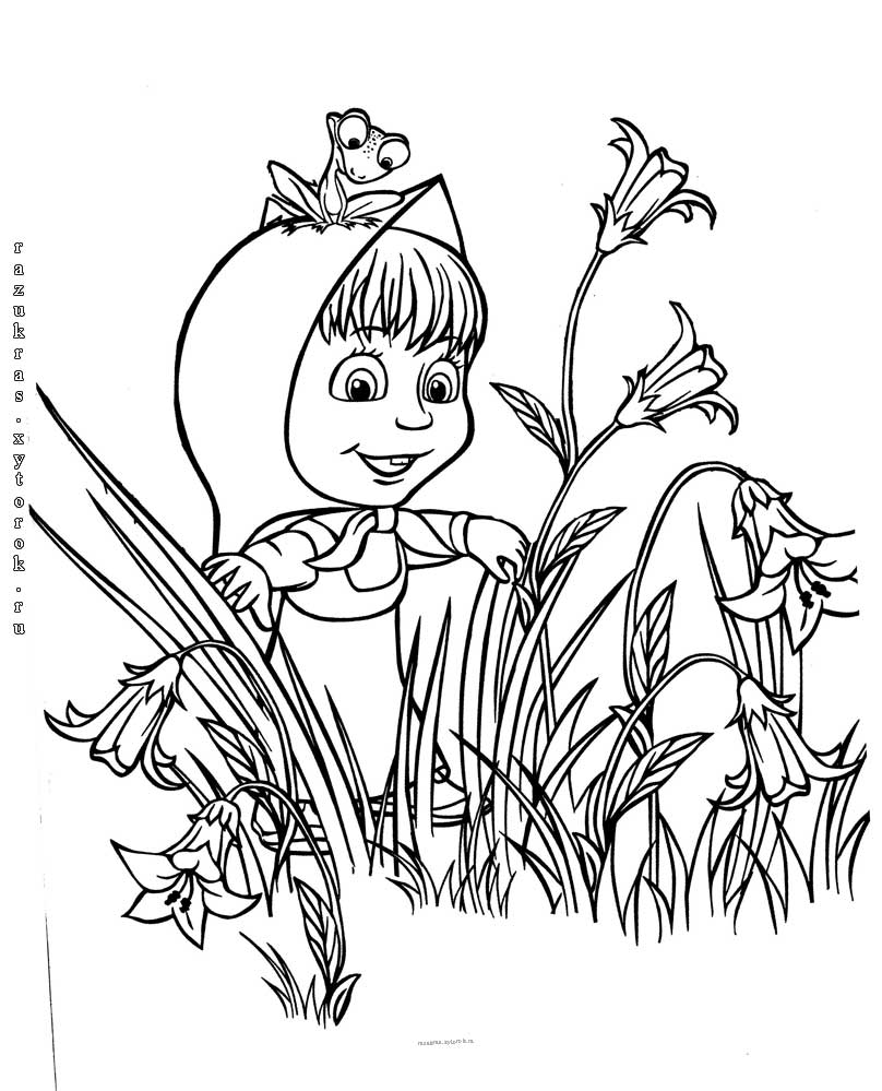 Размалёўкі «Маша і мядзведзь»